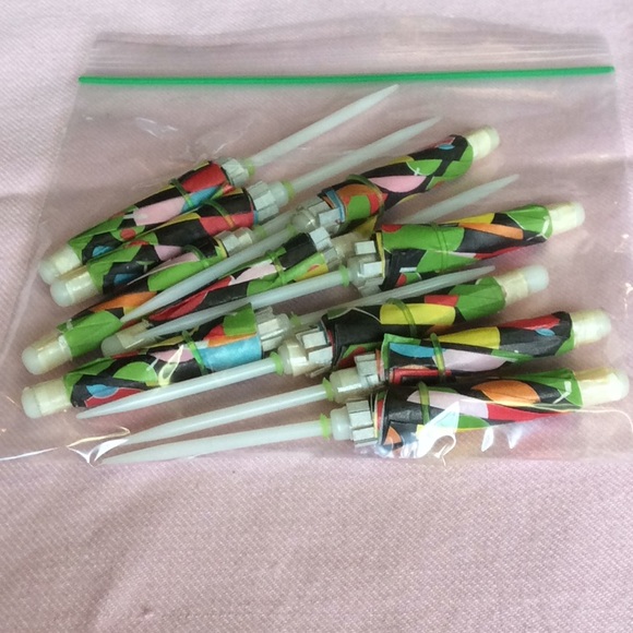 FINAL SALE PRICE Cut Glass Serving Platter + Umbrellas & Forks - Picture 6 of 8